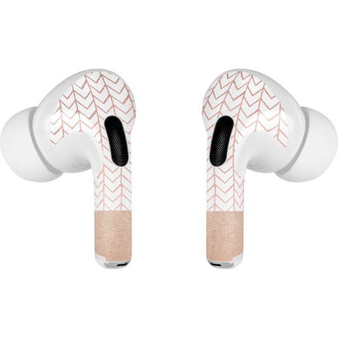 Rose Gold Herringbone AirPods Skins
